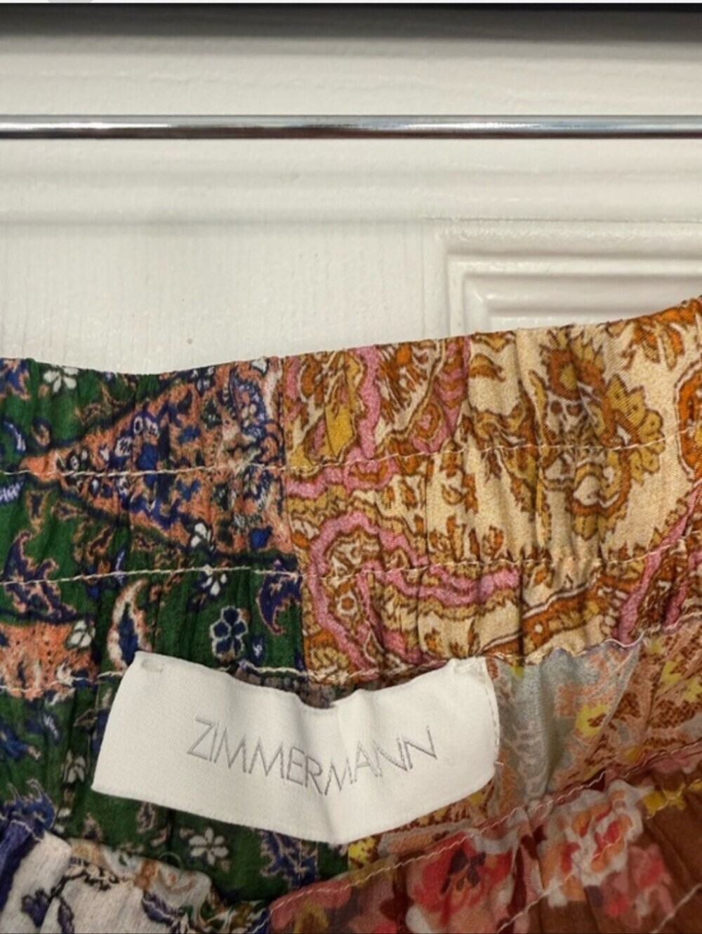 Zimmerman Boho Patchwork Paisley Wide-Leg Pants — Multicolor Patchwork - Picture 3 of 11